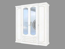 Armario de 4 puertas con espejos y cajones (2124x2330x685)