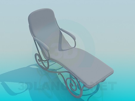3d model Trestle bed with armrests - preview