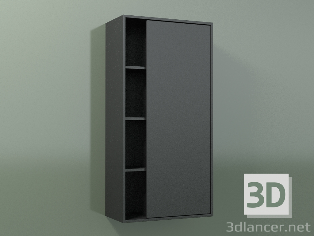 3d модель Настінна шафа з 1 правої дверцятами (8CUCССD01, Deep Nocturne C38, L 48, P 24, H 96 cm) – превью