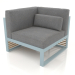 3D Modell Modulares Sofa, Abschnitt 6 links, hohe Rückenlehne (Blaugrau) - Vorschau