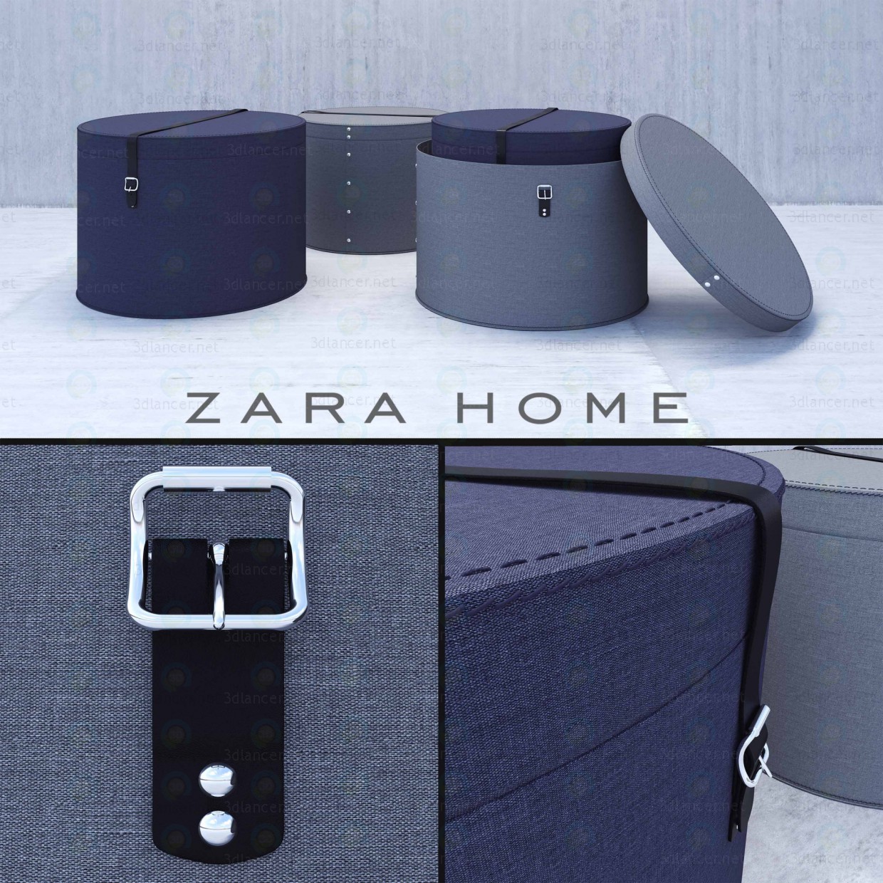 Modelo 3d Zara Home caixa redonda - preview