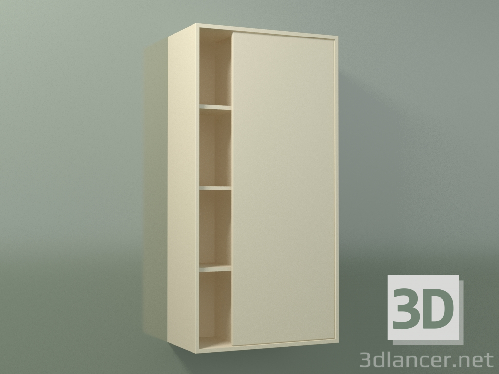 3D Modell Wandschrank mit 1 rechten Tür (8CUCCCD01, Knochen C39, L 48, P 24, H 96 cm) - Vorschau