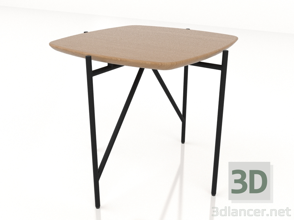 3D Modell Niedriger Tisch 50x50 mit einer Tischplatte aus Holz - Vorschau
