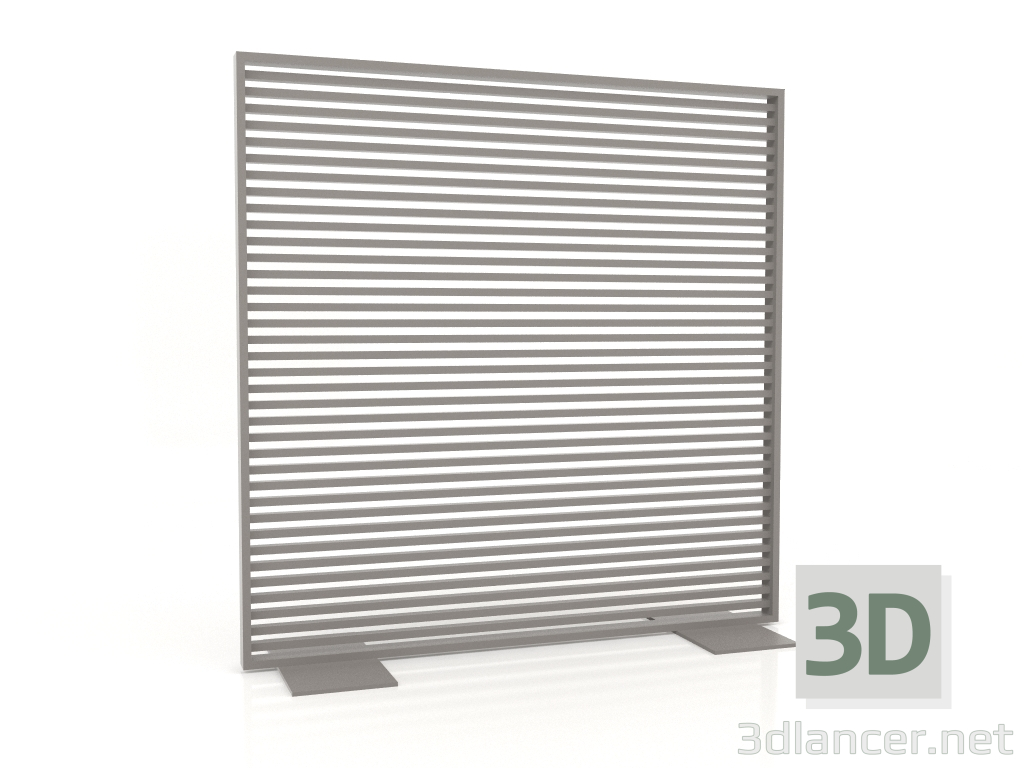 3D Modell Aluminiumtrennwand 150x150 (Quarzgrau) - Vorschau