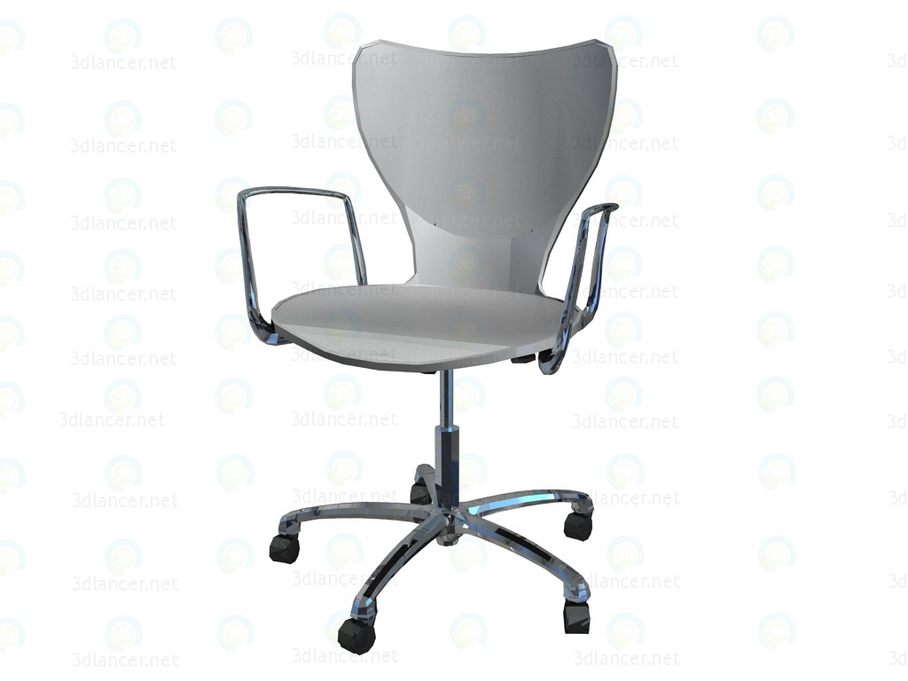 modello 3D Ufficio sedia con braccioli fatto di poliammide - anteprima