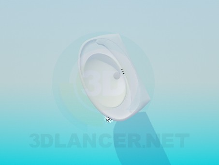 3D Modell Ovale flache Senke - Vorschau