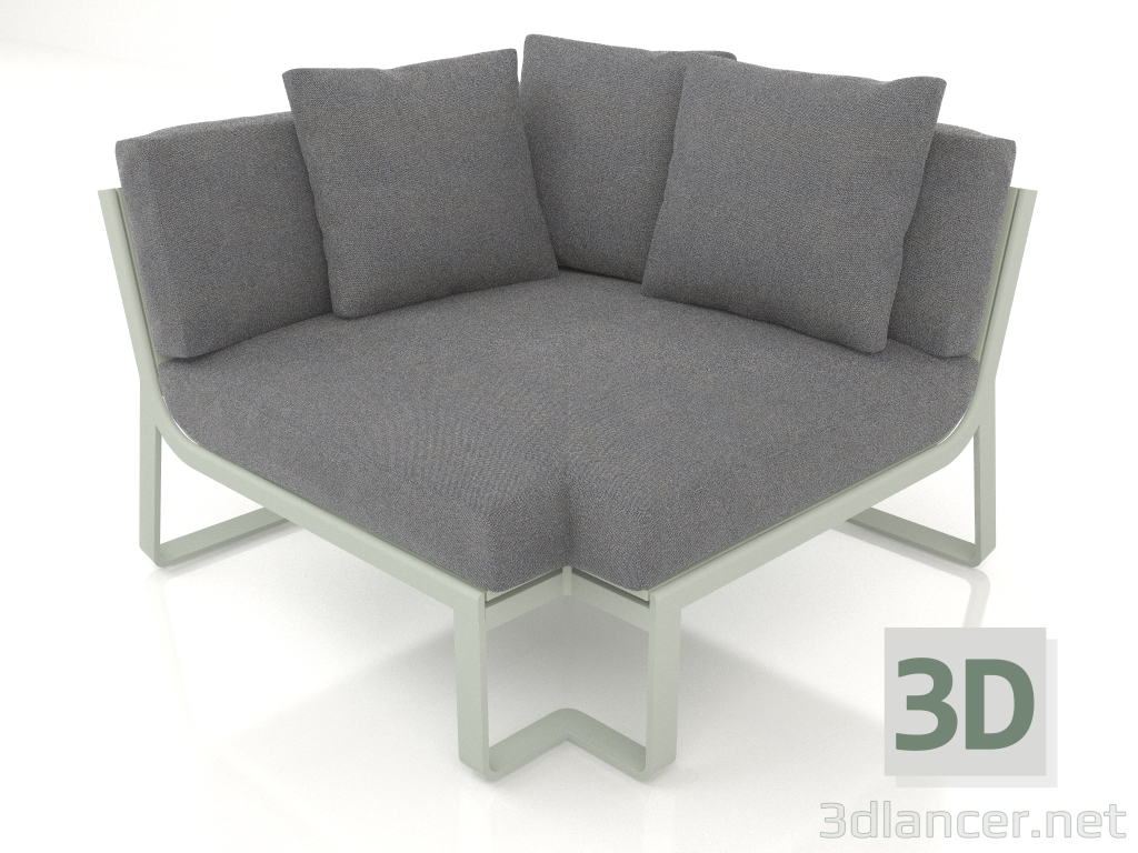 modèle 3D Canapé modulable, section 6 (Gris ciment) - preview