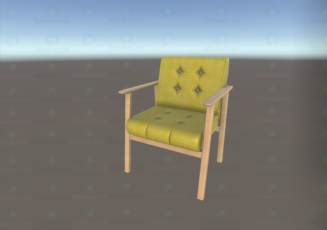 3d модель Низкий стул – превью