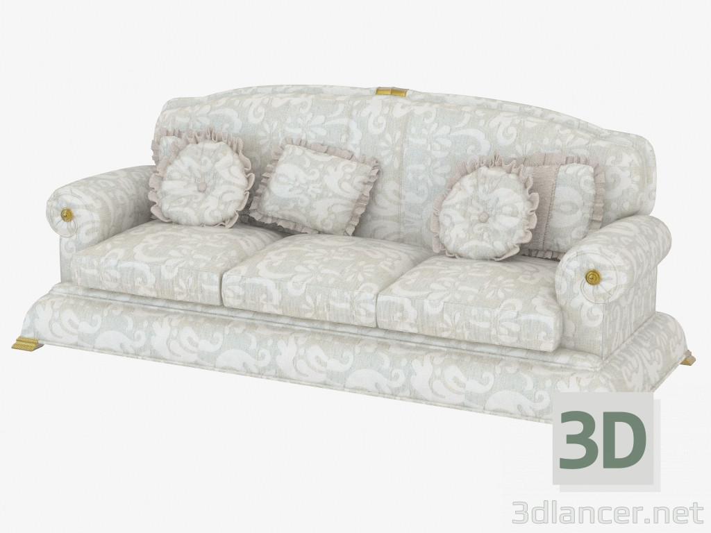 3d model Classic Triple Sofa (T448) - preview