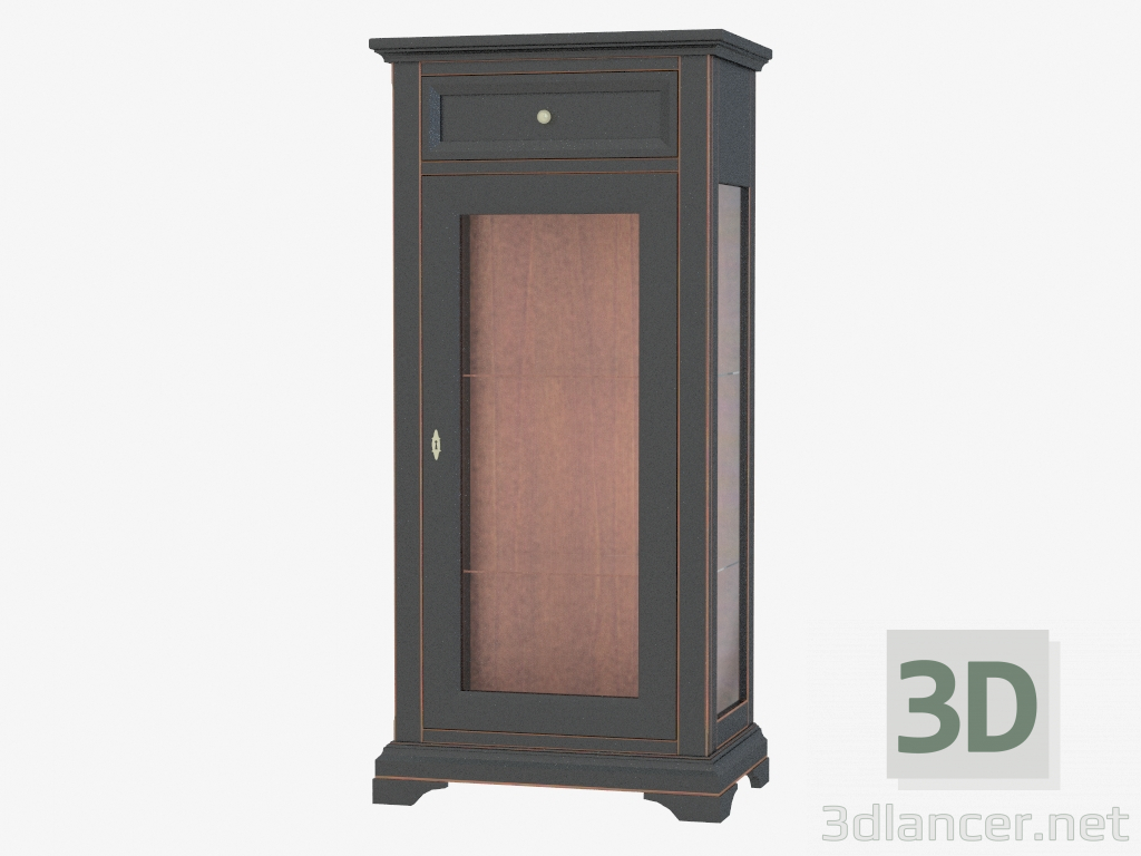 3d model Single-door showcase with drawer CM03 - preview