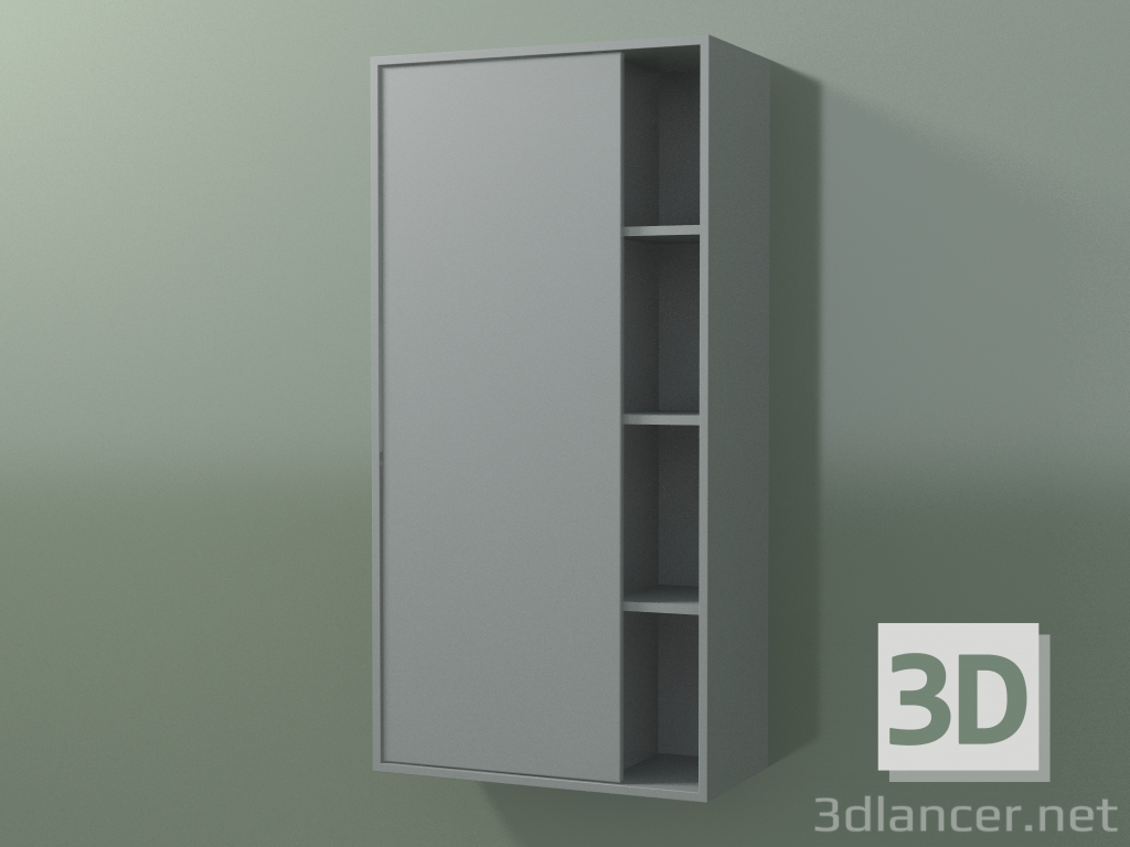 3D Modell Wandschrank mit 1 linken Tür (8CUCCCS01, Silbergrau C35, L 48, P 24, H 96 cm) - Vorschau