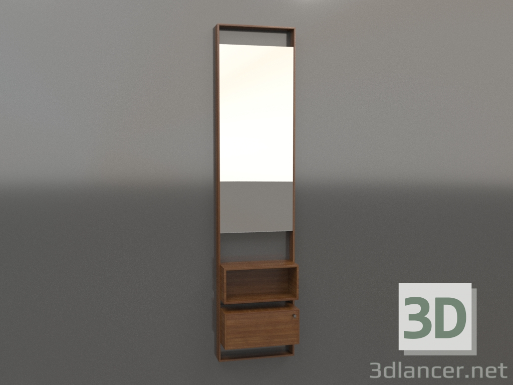 modèle 3D Miroir ZL 16 (bois brun clair) - preview