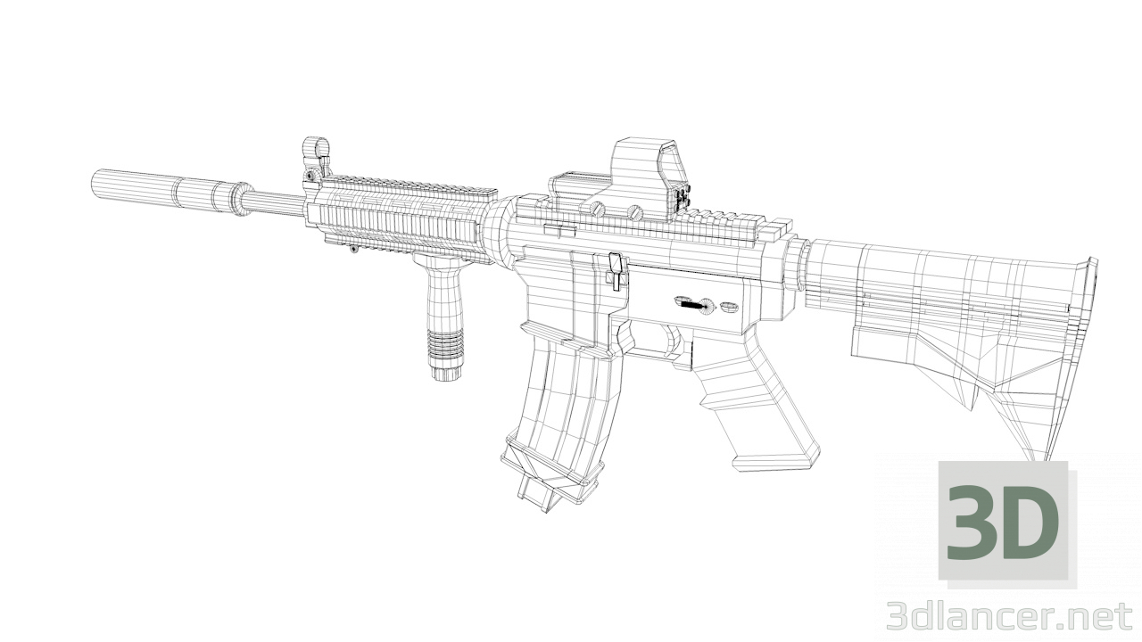 3d Model of assault rifle M4A1 model buy - render