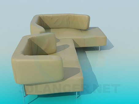 3D Modell Sofa mit einem Rücken-Transformator - Vorschau