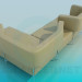 modèle 3D Canapé avec un dos-transformateur - preview