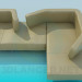 3D Modell Sofa mit einem Rücken-Transformator - Vorschau