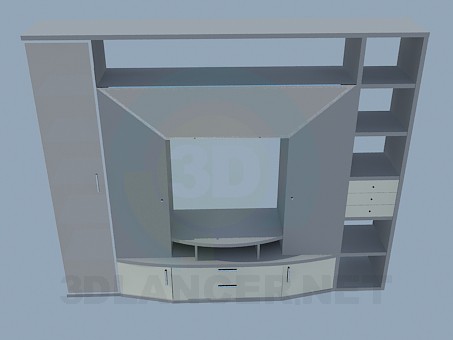 modèle 3D Placard-mural pour la salle de séjour - preview