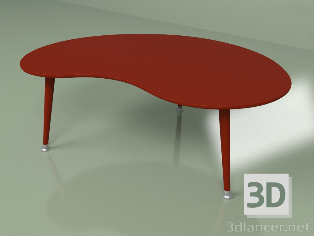 3 डी मॉडल कॉफी टेबल किडनी मोनोक्रोम (बरगंडी) - पूर्वावलोकन