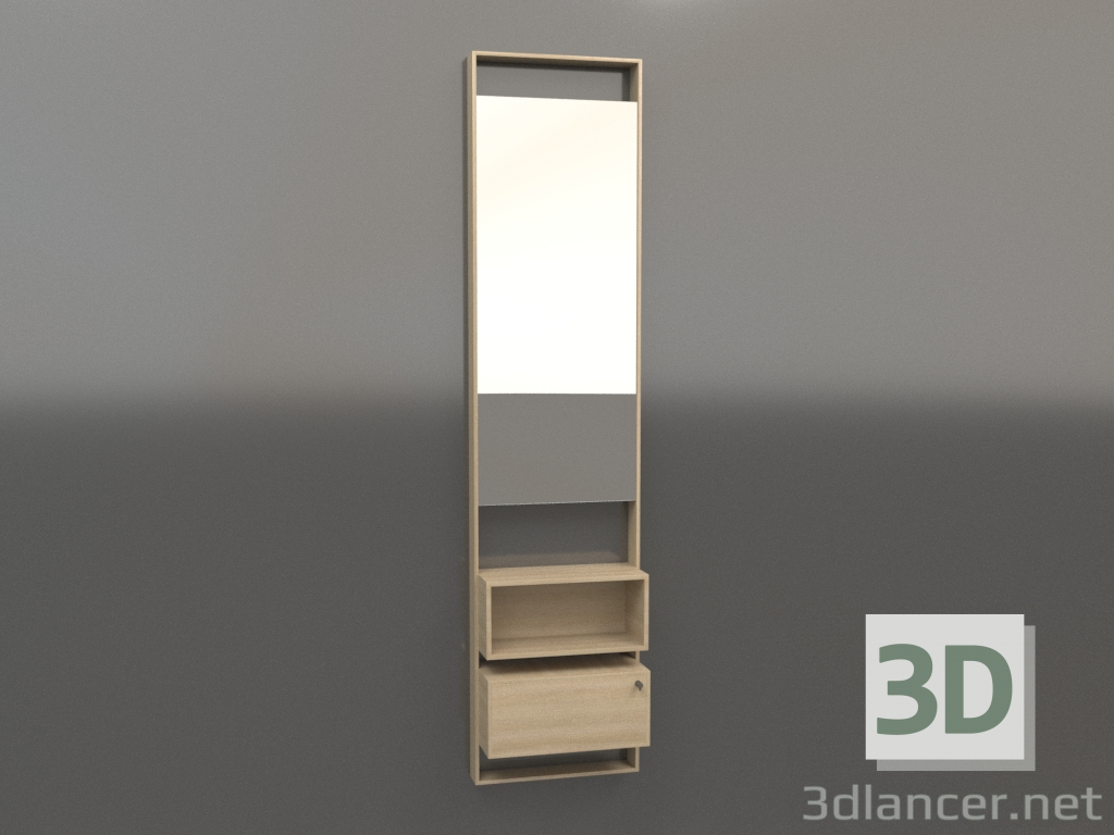modello 3D Specchio ZL 16 (bianco legno) - anteprima
