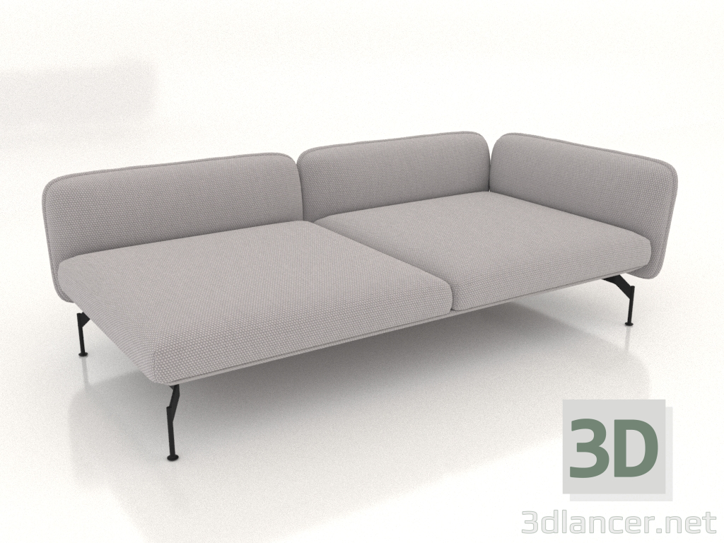 3d model Módulo de sofá de 2,5 plazas de fondo con reposabrazos 110 a la derecha - vista previa