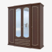 3d model 4-door wardrobe with drawers and mirrors (2124x2330x685) - preview