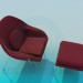 3d model Chair and ottoman set - preview
