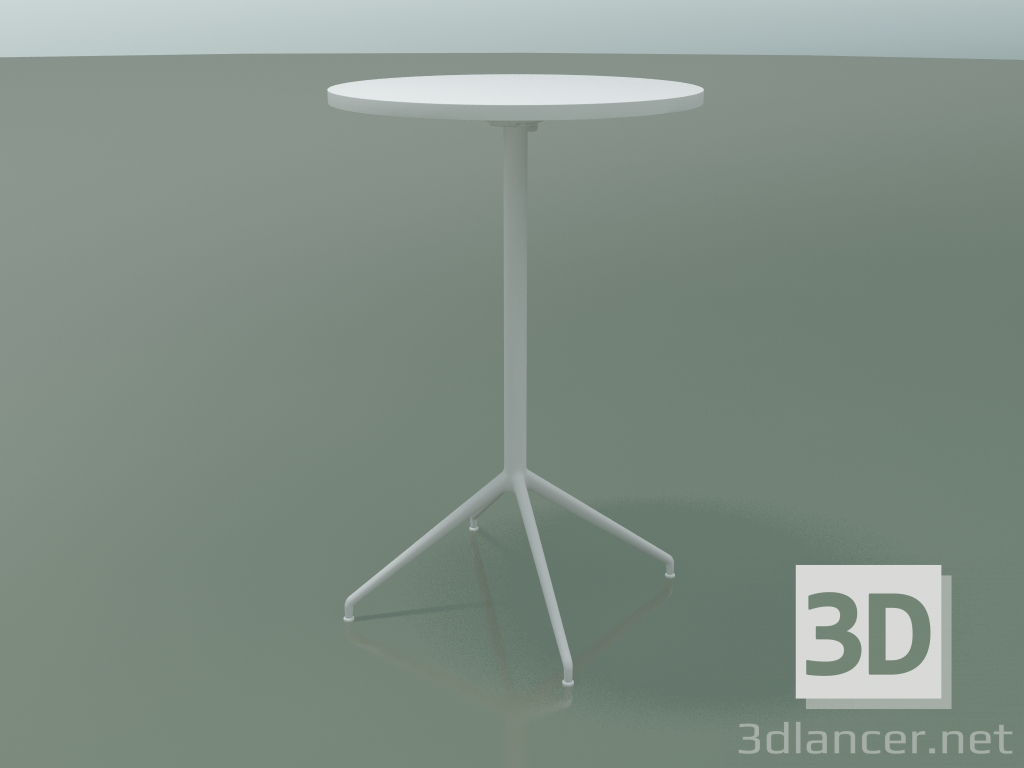 modello 3D Tavolo rotondo 5717, 5734 (H 105 - Ø69 cm, steso, bianco, V12) - anteprima