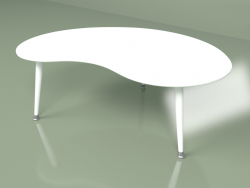 Coffee table Kidney monochrome (white)