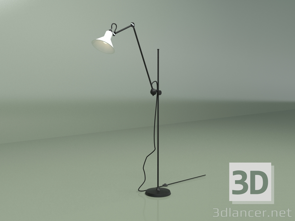 3d model Lámpara de pie Bernard-Albin Gras Style (blanco) - vista previa