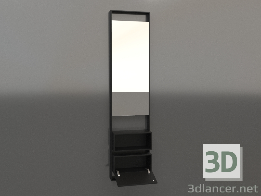 3D Modell Spiegel (mit offener Schublade) ZL 16 (Holz schwarz) - Vorschau