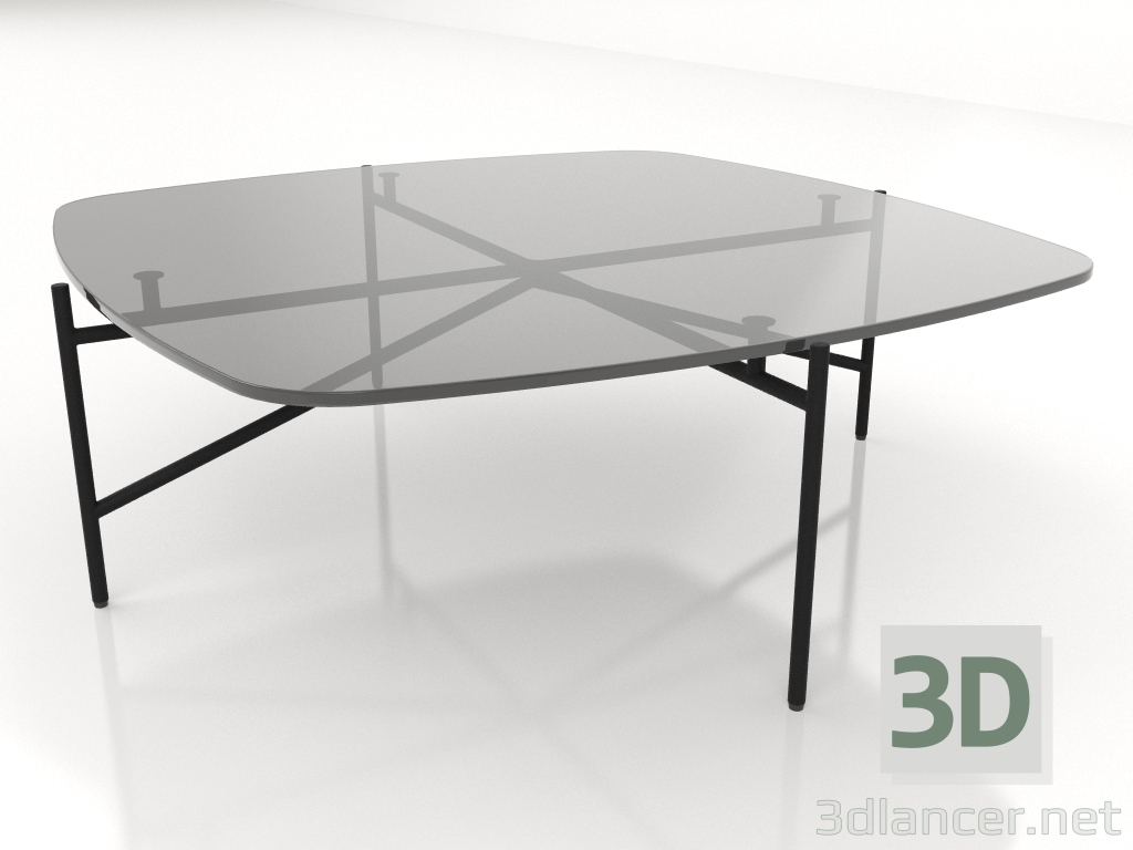 3D Modell Niedriger Tisch 90x90 mit Glasplatte - Vorschau