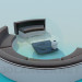 3D modeli Yuvarlak kanepe ve sehpa - önizleme