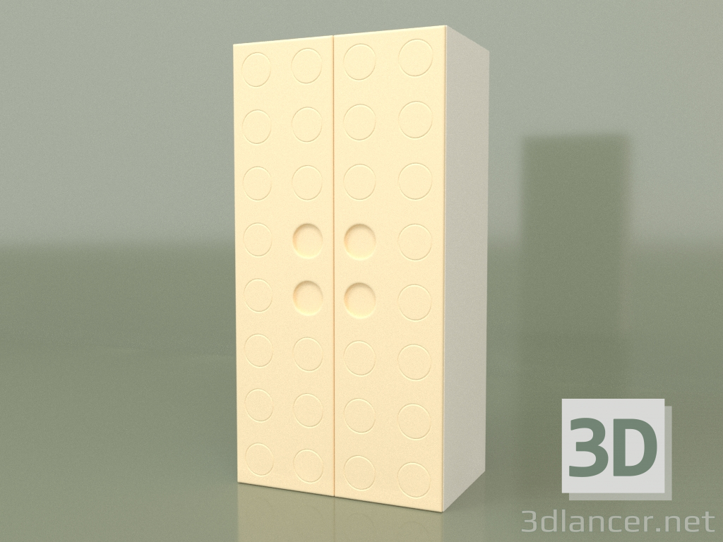3D modeli İkili Gardırop (Krem) - önizleme