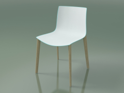 Sandalye 0355 (4 ahşap ayak, iki tonlu polipropilen, ağartılmış meşe)