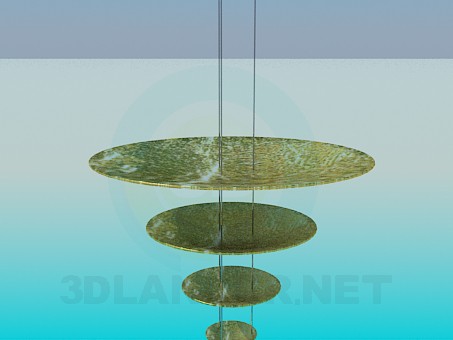 modello 3D Lampadario con dischi di metallo - anteprima