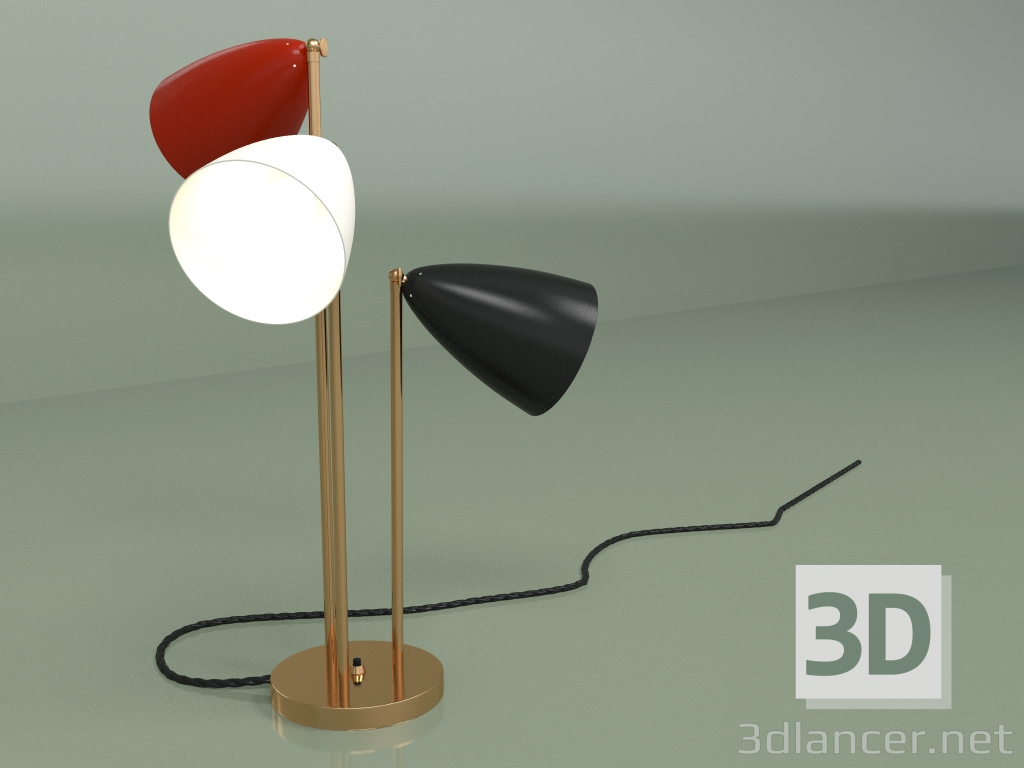 modello 3D Lampada da tavolo a tre braccia (multicolore) - anteprima