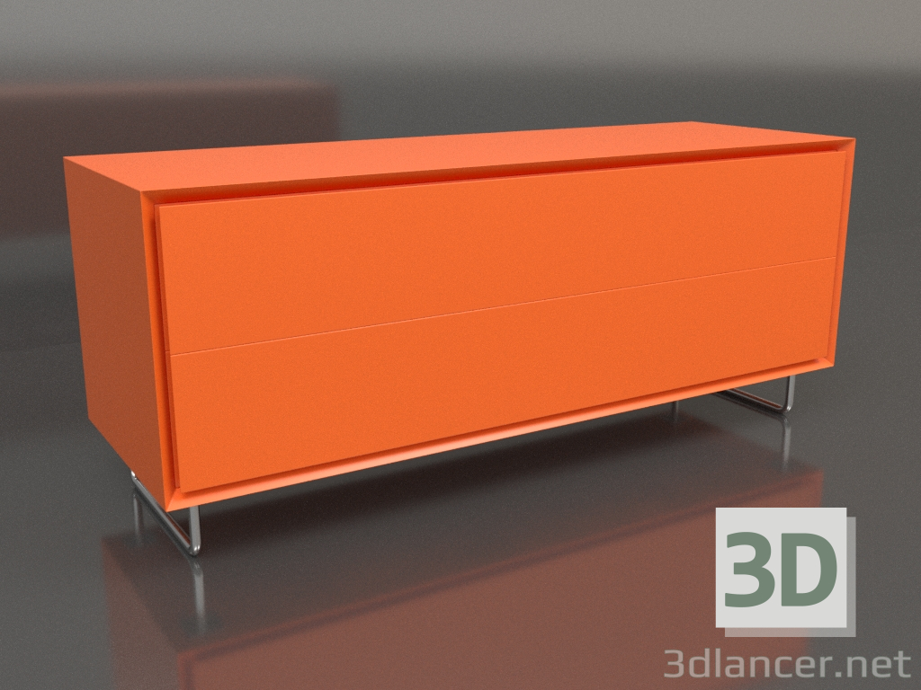 modello 3D Armadio TM 012 (1200x400x500, luminoso arancione brillante) - anteprima