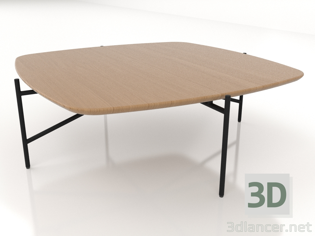3d модель Стол низкий 90х90 с деревянной столешницей. – превью