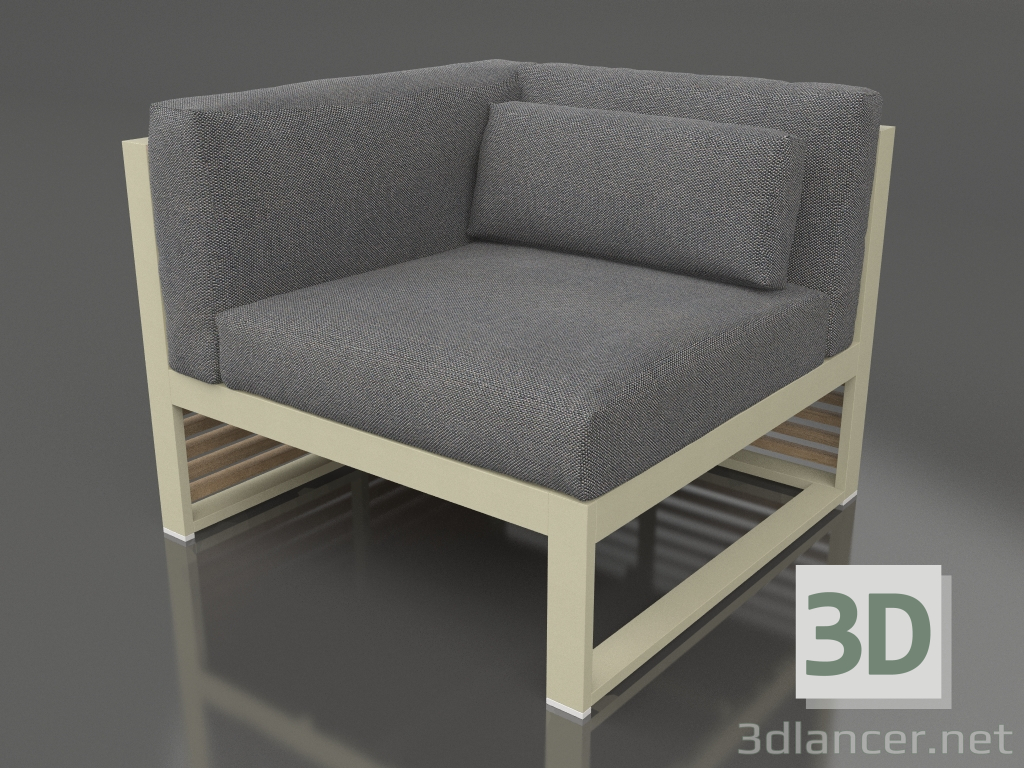 modèle 3D Canapé modulable, section 6 gauche (Or) - preview