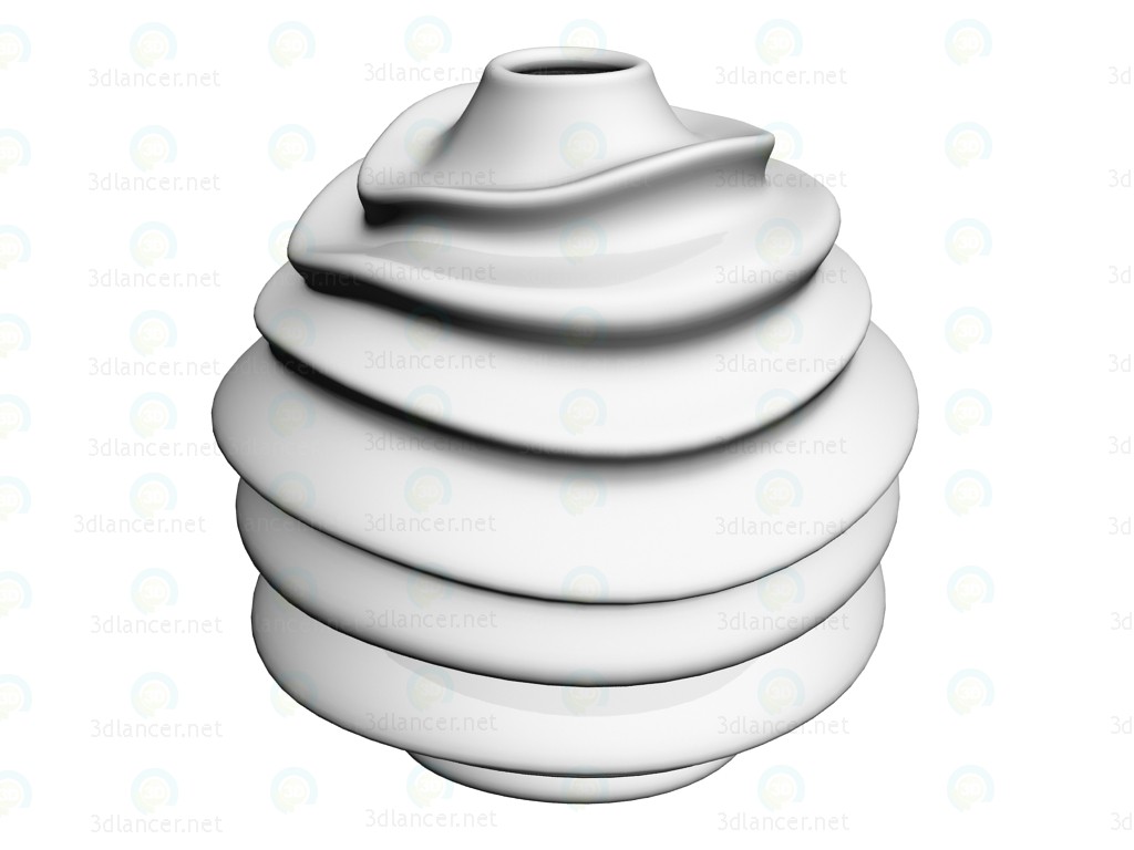 3D Modell Weiße Vase 35 Twist - Vorschau