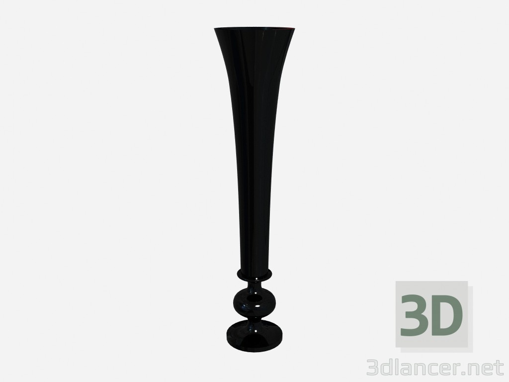 3d model Vase with curly stem Flute black - preview