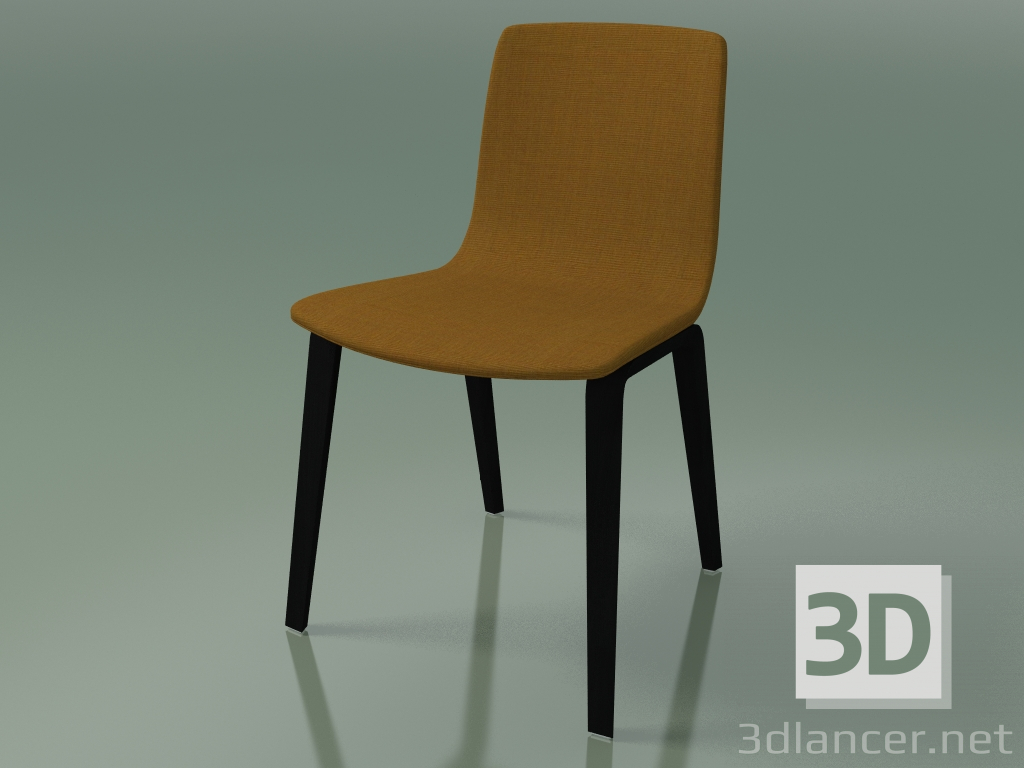 3D modeli Sandalye 3955 (4 ahşap ayak, döşemeli, siyah huş ağacı) - önizleme