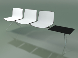 Bench 2036 (triple, with table, two-tone polypropylene)