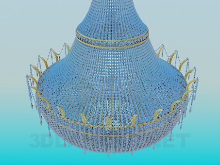 3D Modell Kristall-Kronleuchter für große Räume - Vorschau