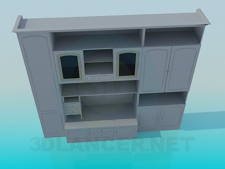 modello 3D Unità di parete per soggiorno - anteprima