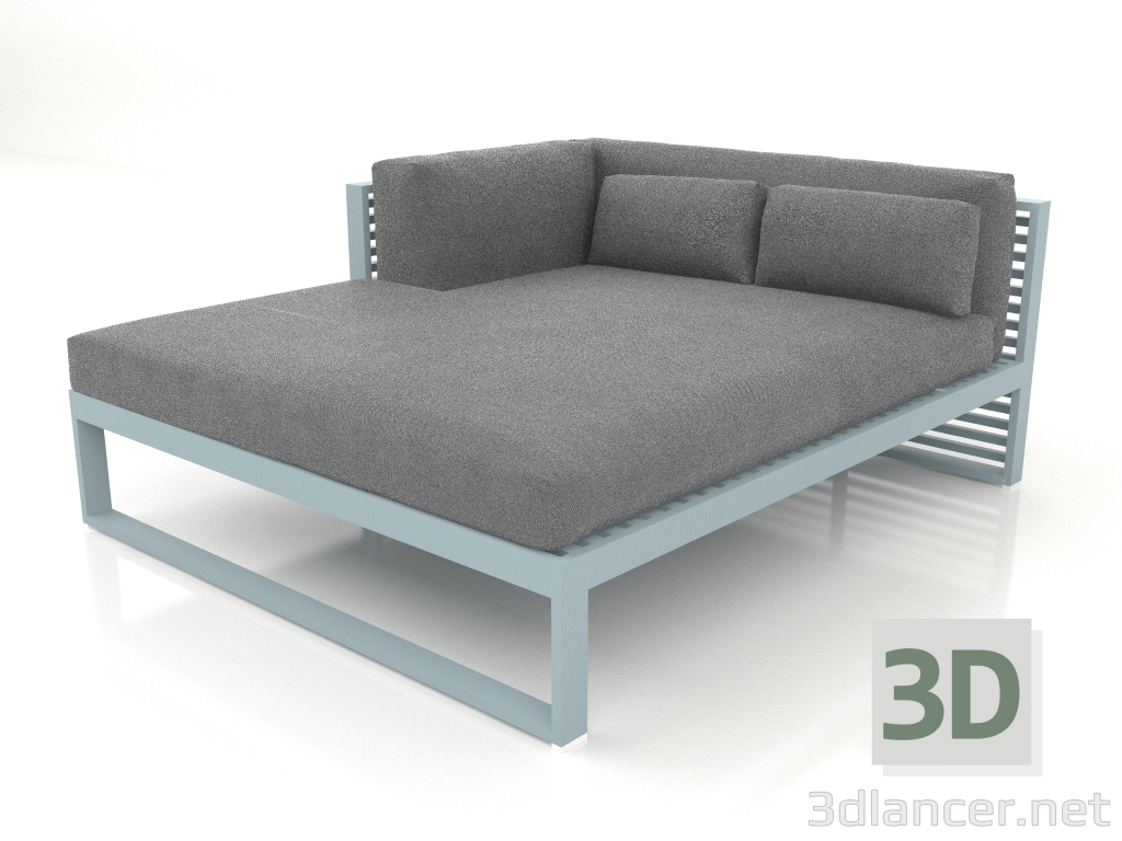 modèle 3D Canapé modulable XL section 2 gauche (Bleu gris) - preview