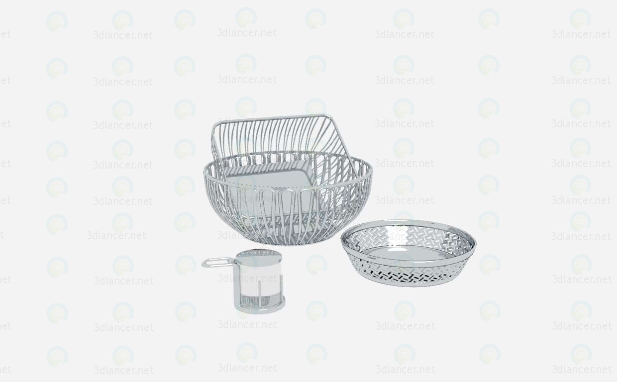 3d модель Металевий посуд – превью