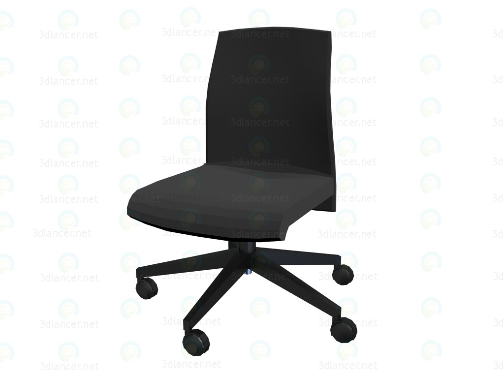 3d model Office chair with low fixed backrest without armrests - preview