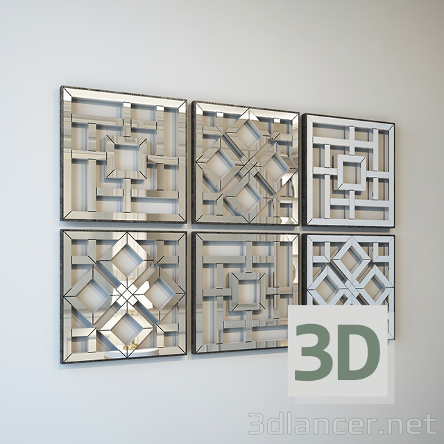 3D Modell Arabeske Spiegel 01 - Vorschau