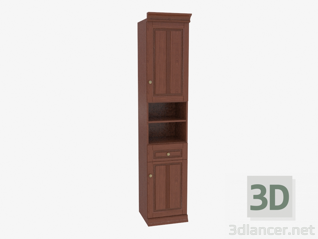 modello 3D La libreria è stretta con scaffali aperti nel mezzo (3841-32) - anteprima